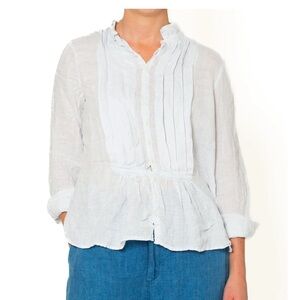 White Women's Ruffled Blouse